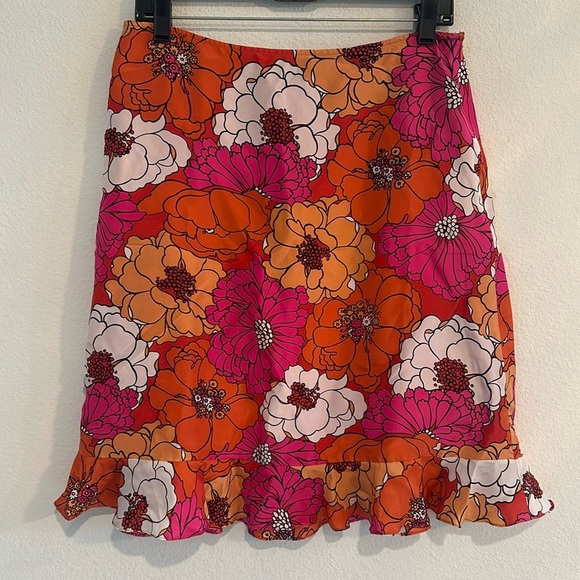 NWT Patrick Christopher Selections Vintage 100% Silk With Ruffle Skirt - Picture 1 of 6